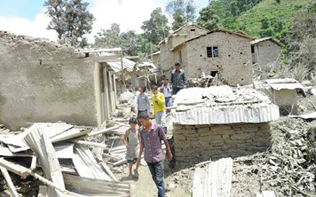Khu vực ở Nepal hứng lở đất hồi đầu tháng 8